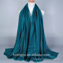 Wholesale Solid Plain Hijab Scarf Muslim Women Beaded Hijab Scarf